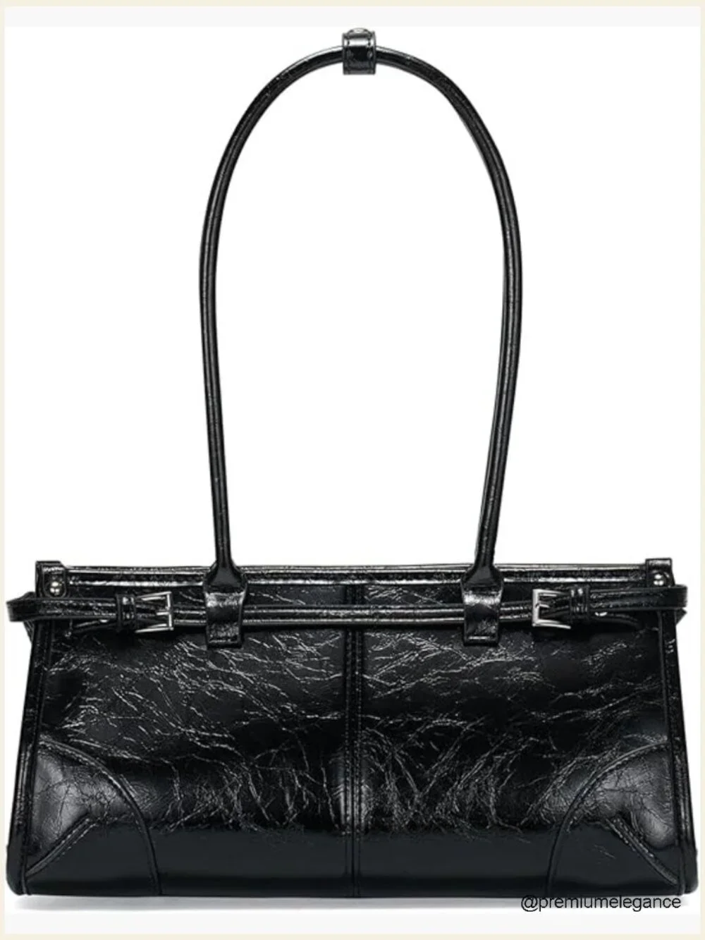 PU Leather Satchel Handbag with Top Handle and Detachable Strap